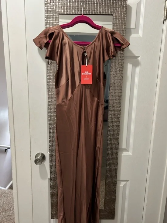 Old Navy Satin Maxi Dress in Brown - Picture 3 of 3